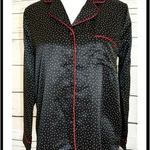 NEW SOMA InBloom Look of Love BLACK RED WHITE DOT PAJAMA TOP, Small NWT